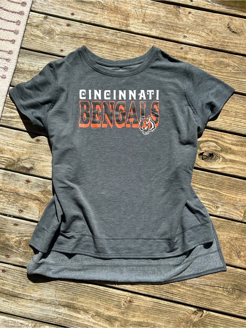 NFL Cincinnati Bengals Gray Tee with Orange and White Logo